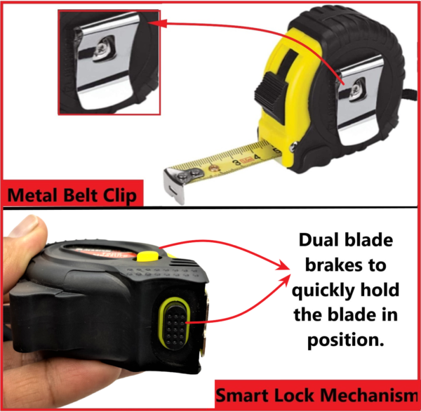 Retractable Dual Lock Tape Measure 5m 16ft - Image 4